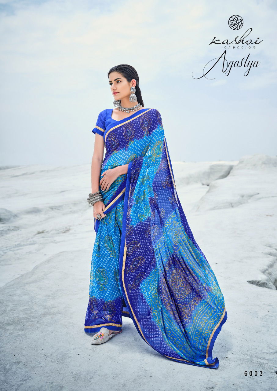  Kashvi Agastya Silk Latest Designer Casual Wear Georgette With Fancy Less Printed Saree Collection